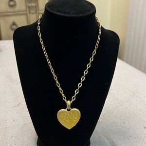Lia Sophia Gold Tone Geode Heart Pendant